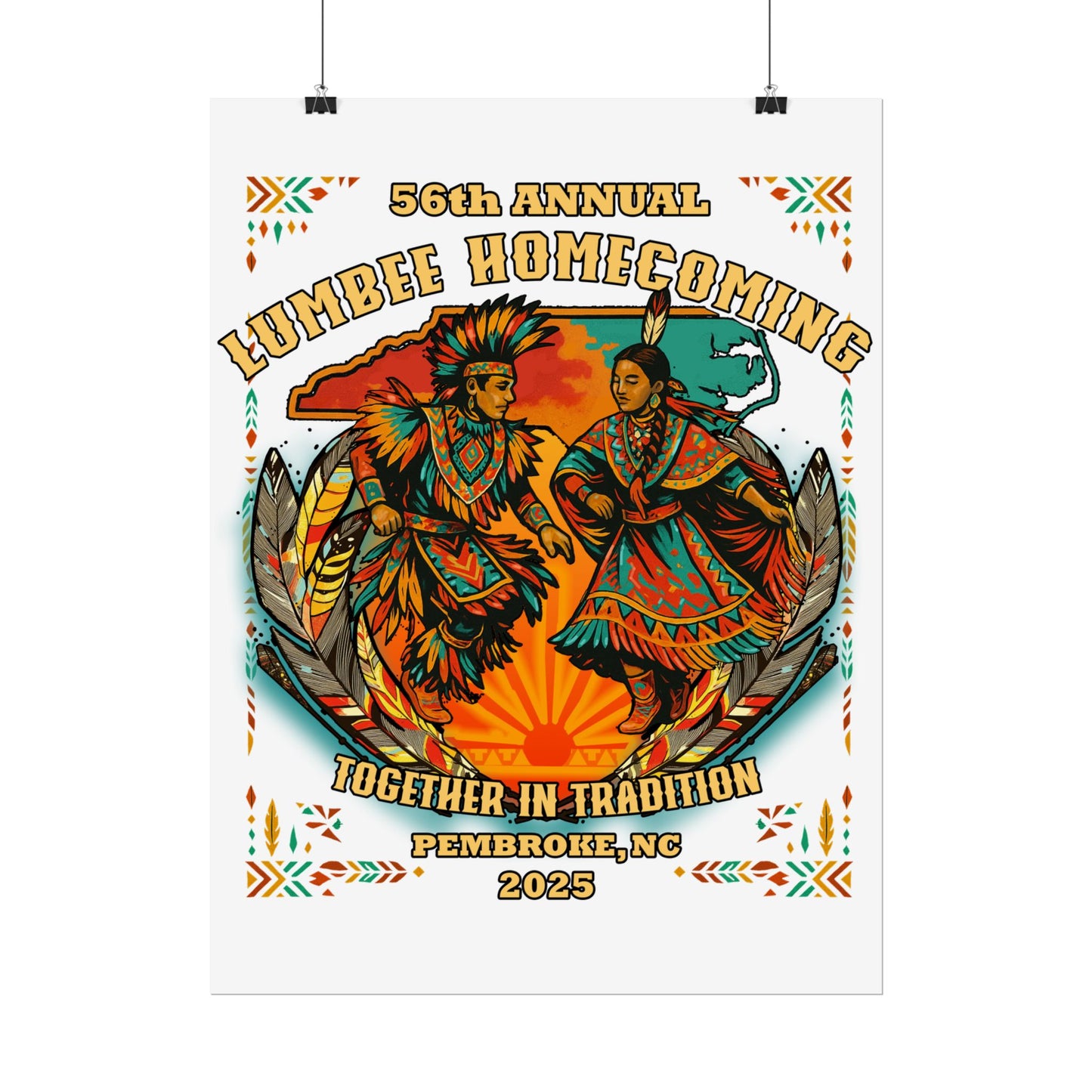 Lumbee Homecoming Rolled Poster | White | Cultural Celebration 2025 Event Print
