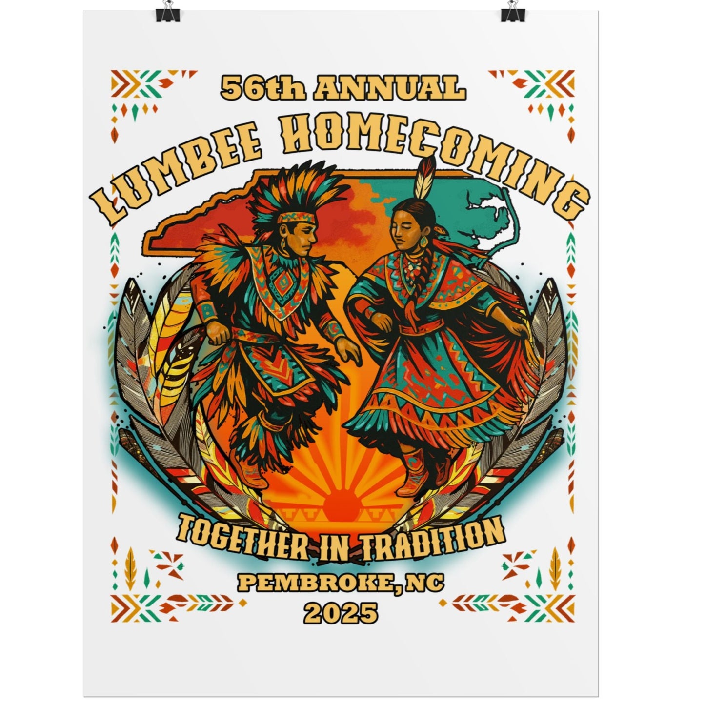 Lumbee Homecoming Rolled Poster | White |  Cultural Celebration 2025 Event Print