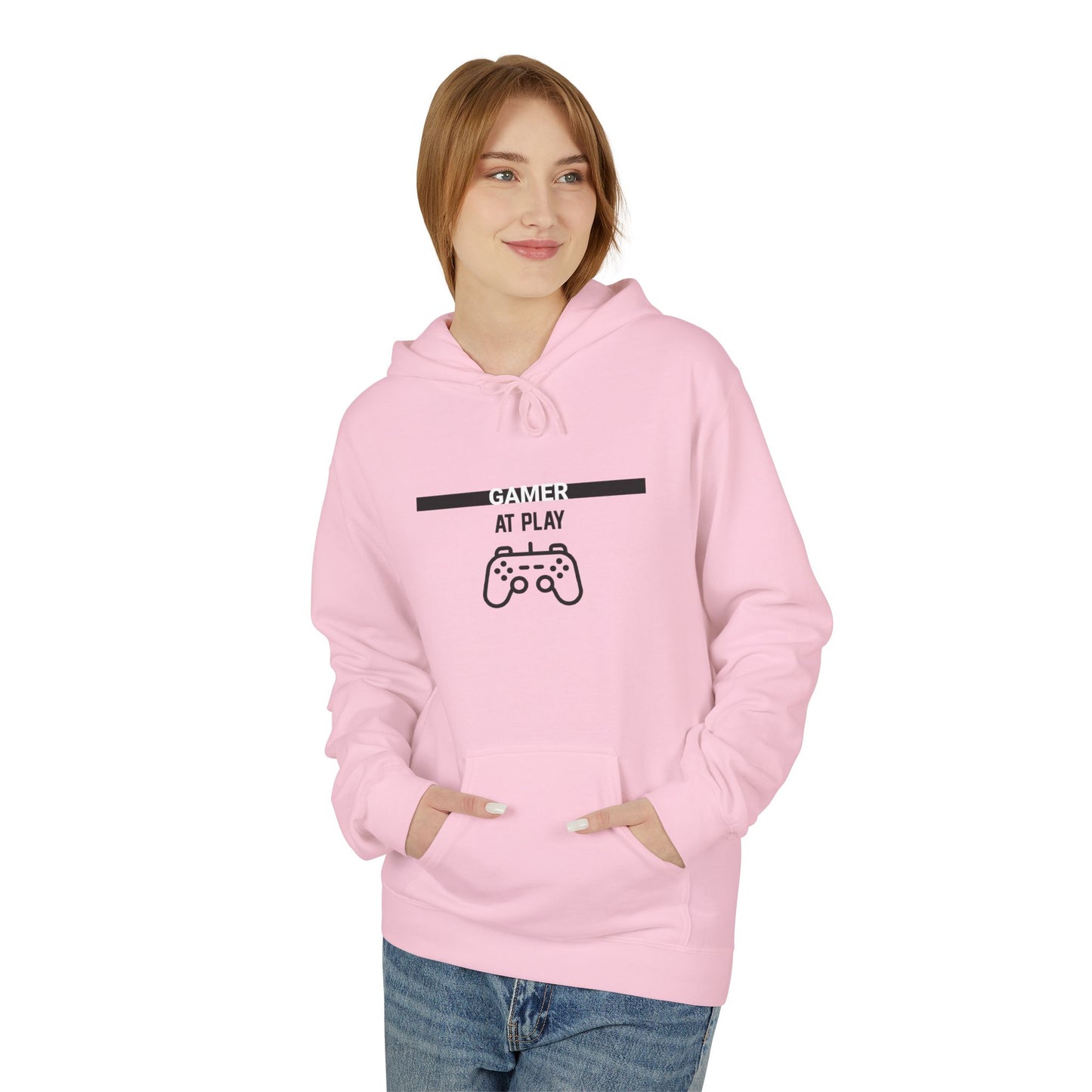 Gamer At Play Hoodie - Unisex Midweight Softstyle Fleece
