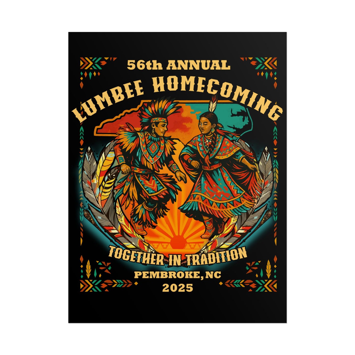 Lumbee Homecoming Rolled Poster | Black |  Cultural Celebration 2025 Event Print