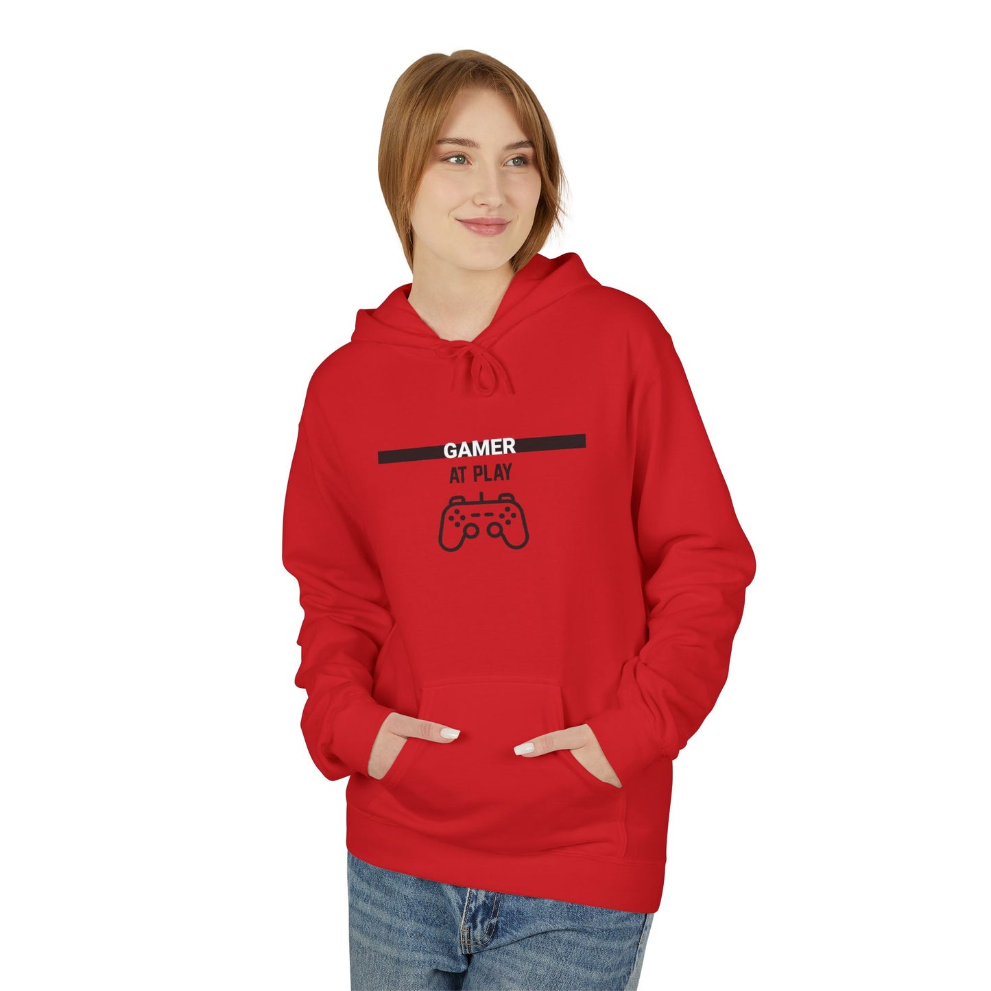 Gamer At Play Hoodie - Unisex Midweight Softstyle Fleece