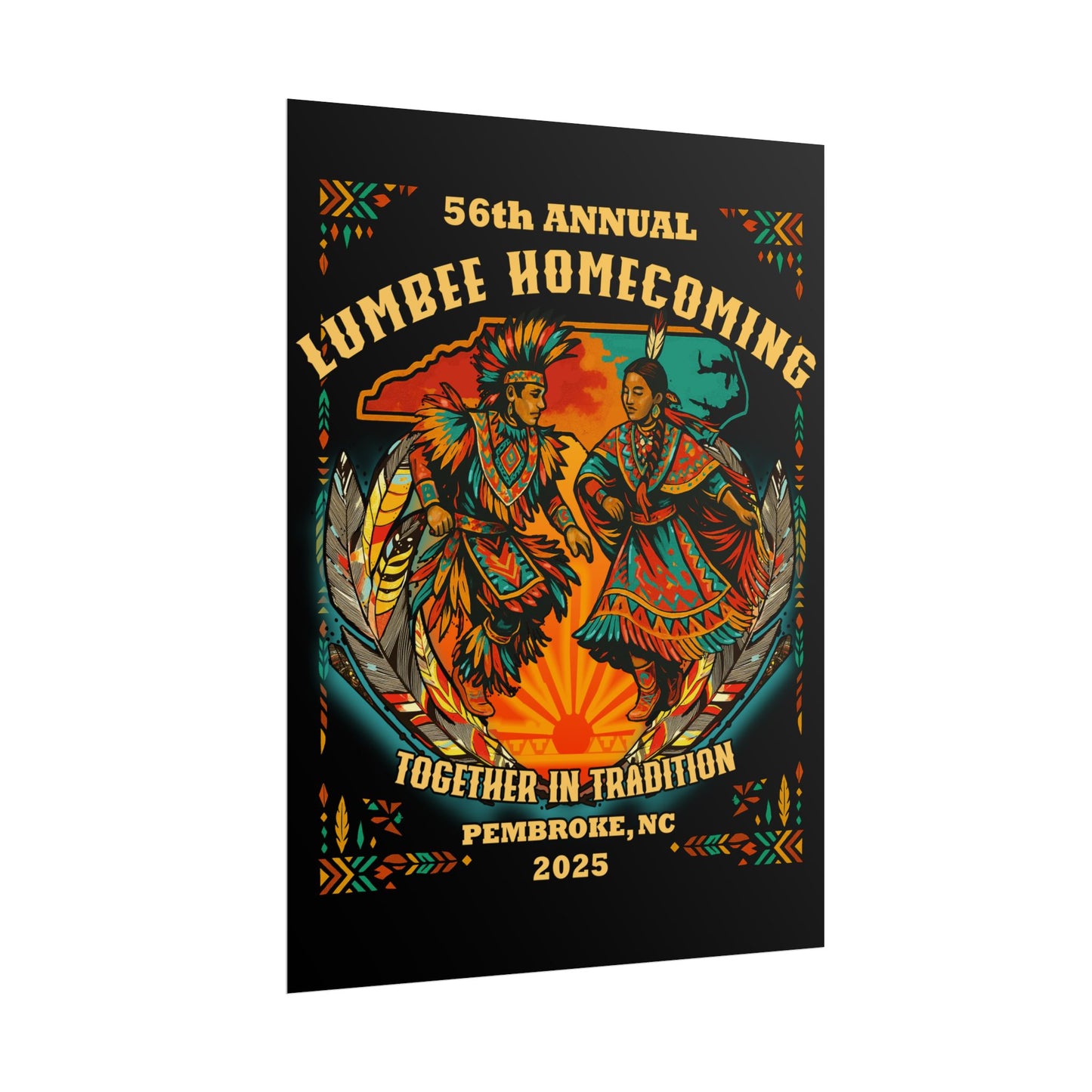 Lumbee Homecoming Rolled Poster | Black |  Cultural Celebration 2025 Event Print