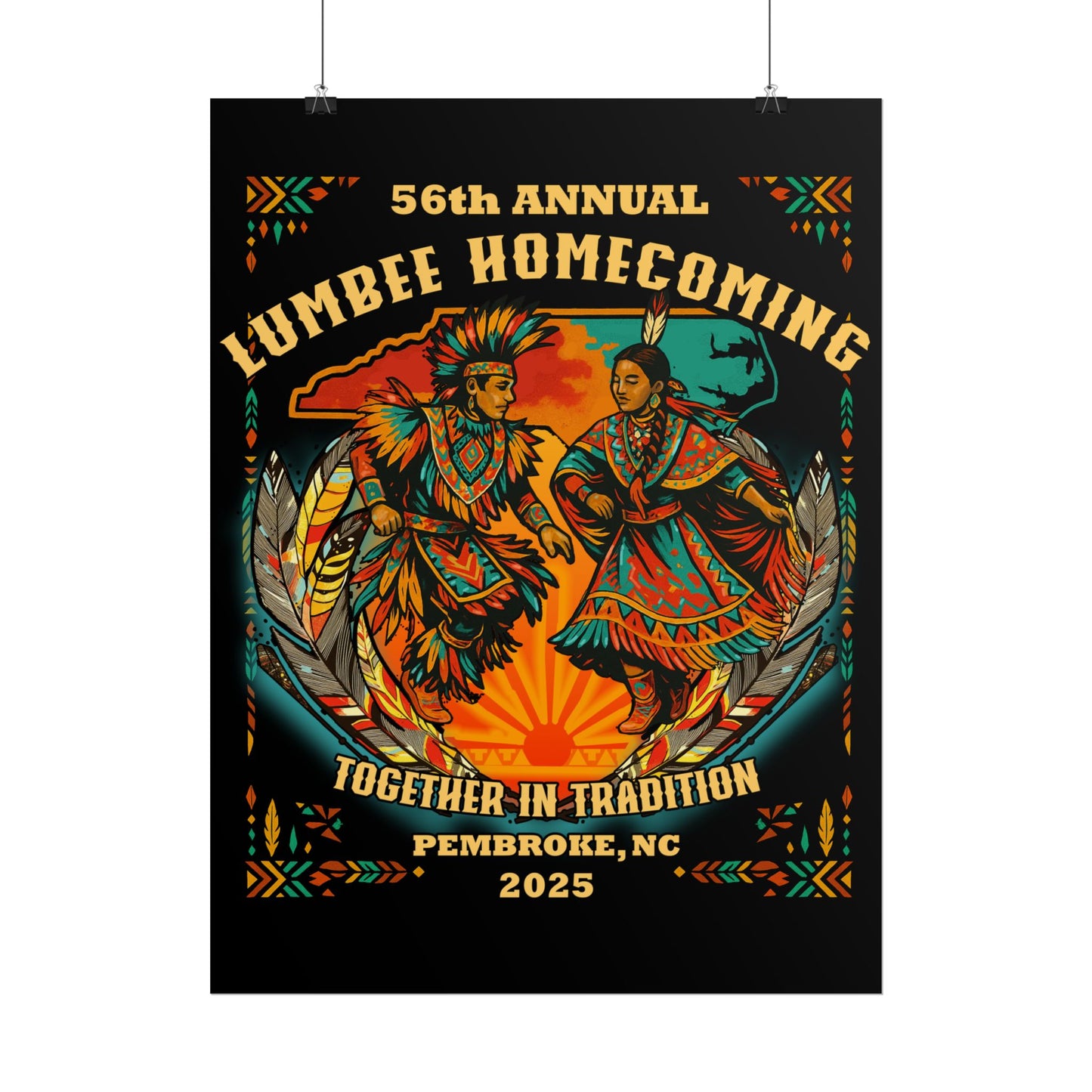 Lumbee Homecoming Rolled Poster | Black |  Cultural Celebration 2025 Event Print