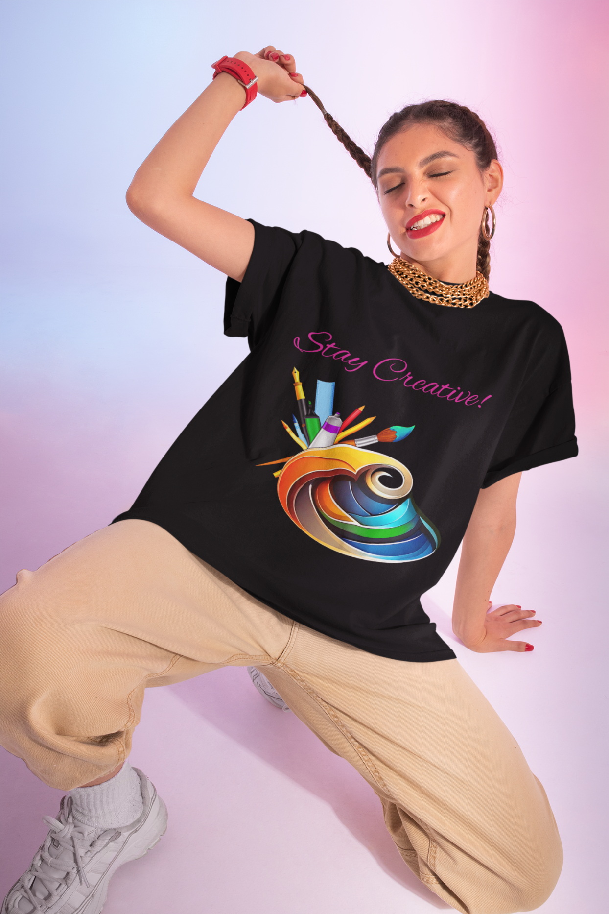 Stay Creative! Women's Favorite Tee - Inspiring Art T-Shirt for Artists and Crafters