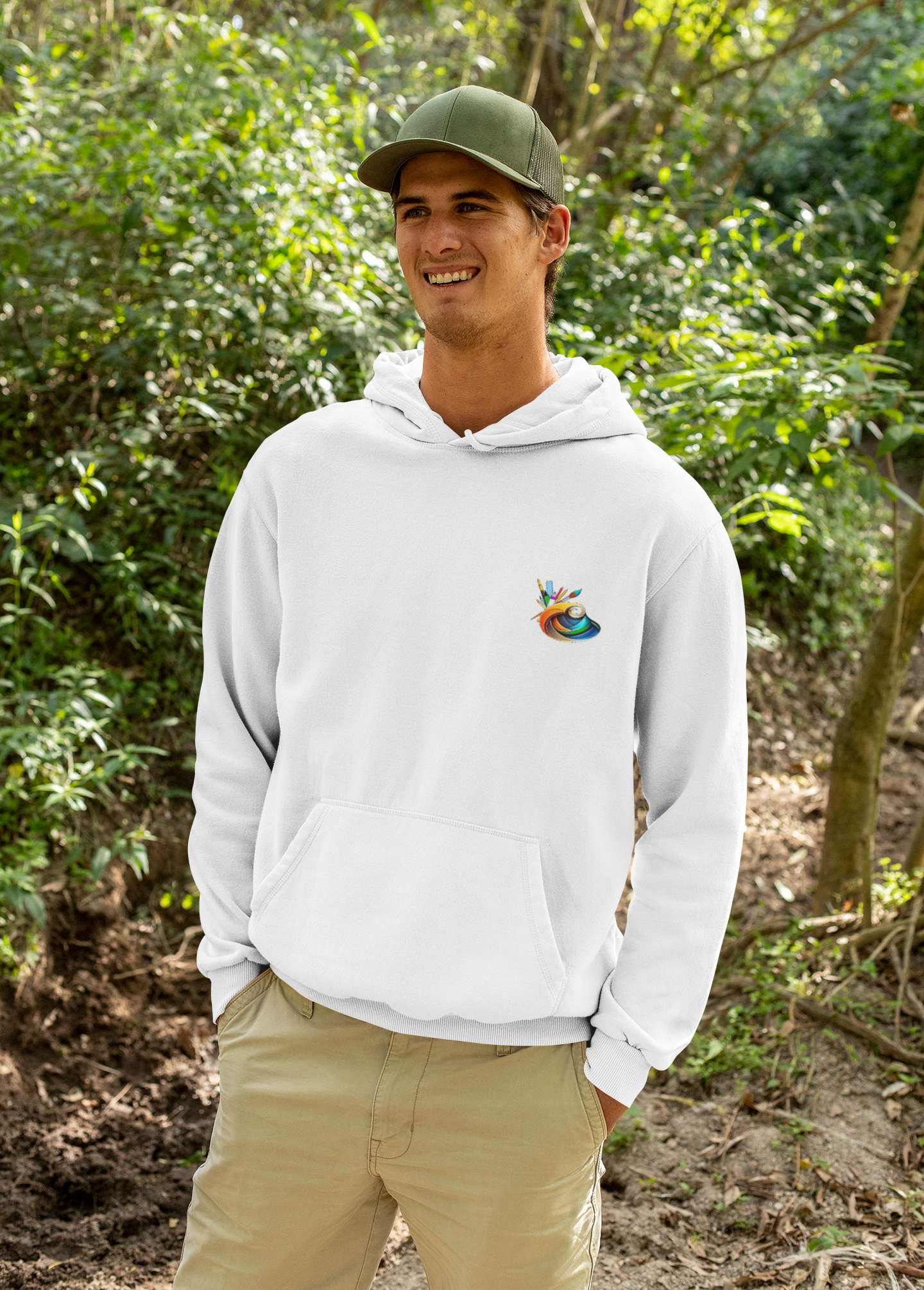Men's Artistic Hooded Sweatshirt - Creative Vibes for Artists