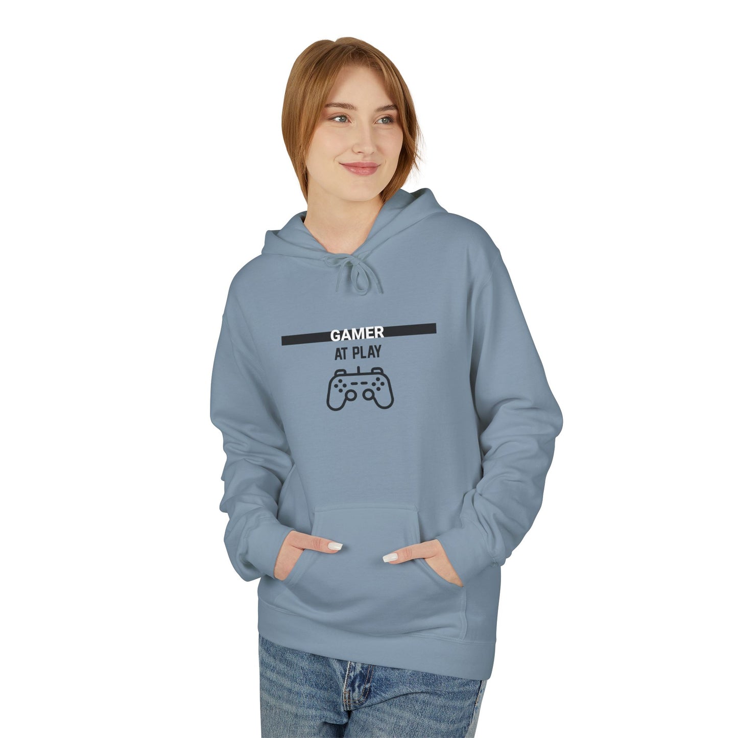Gamer At Play Hoodie - Unisex Midweight Softstyle Fleece