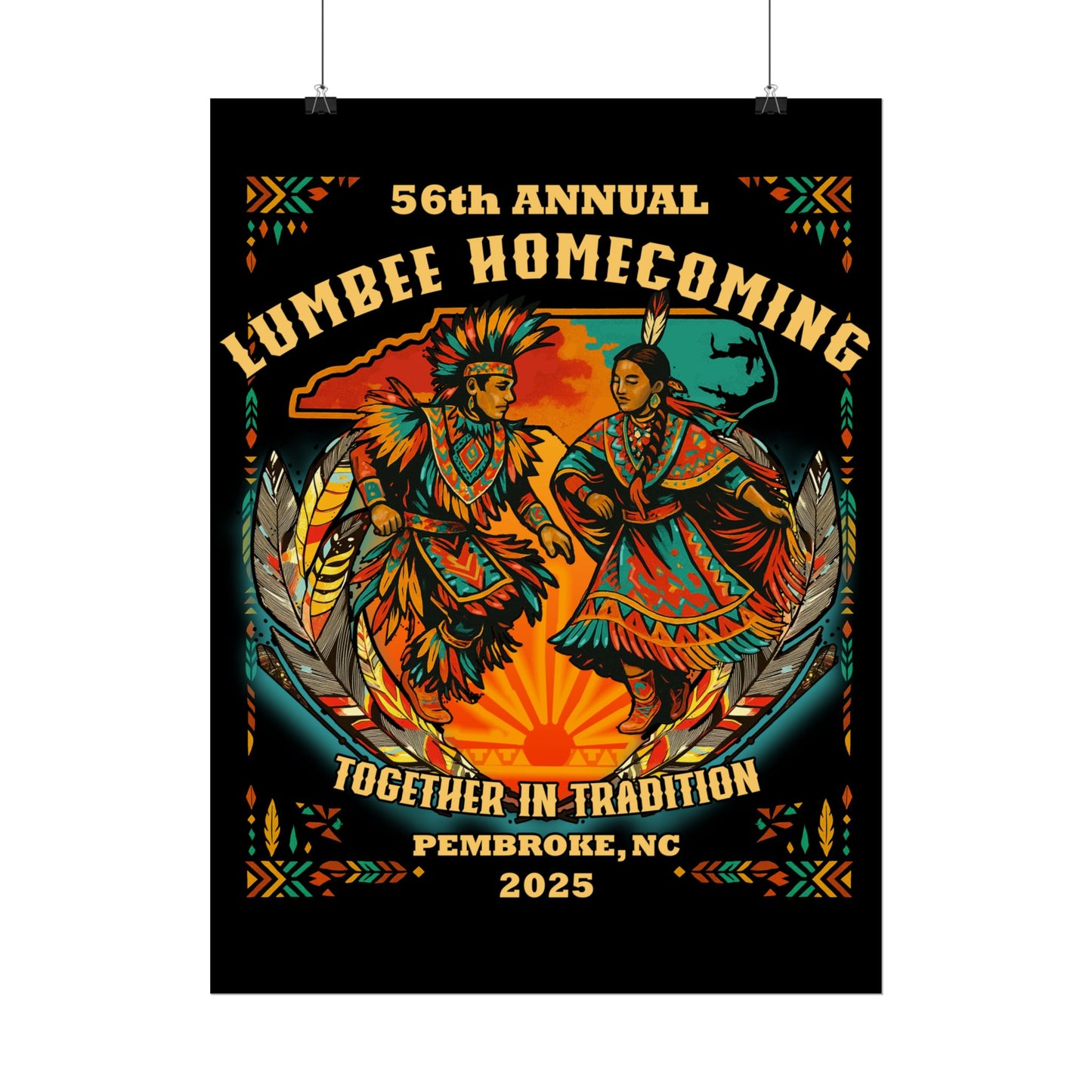 Lumbee Homecoming Rolled Poster | Black |  Cultural Celebration 2025 Event Print