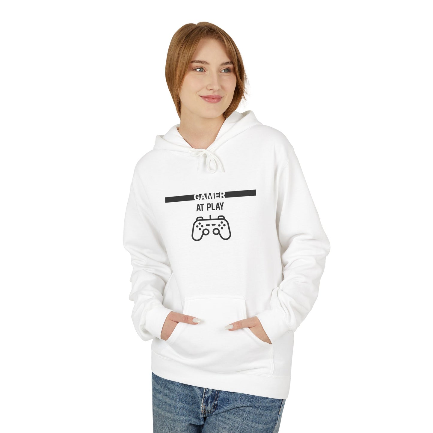 Gamer At Play Hoodie - Unisex Midweight Softstyle Fleece