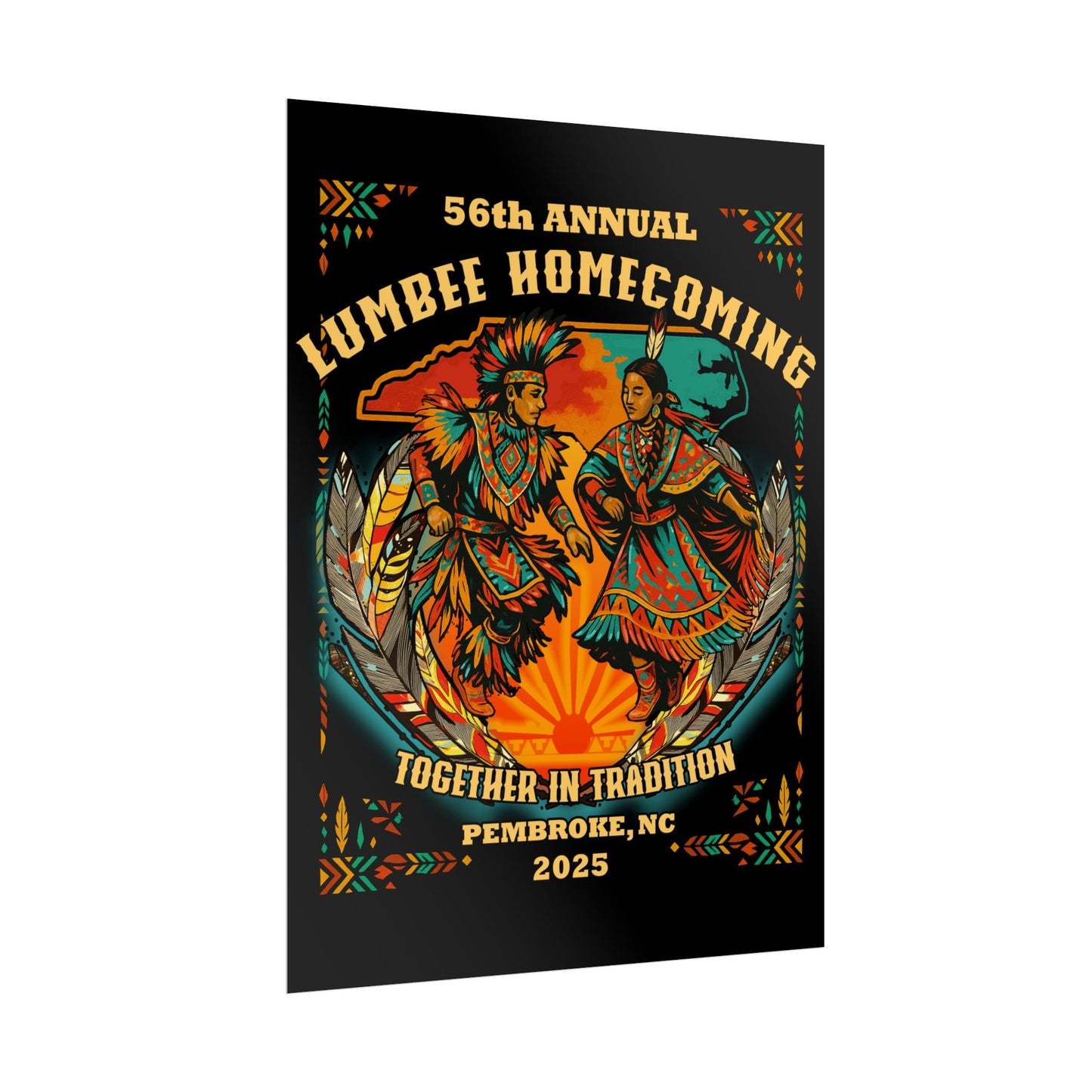 Lumbee Homecoming Rolled Poster | Black |  Cultural Celebration 2025 Event Print