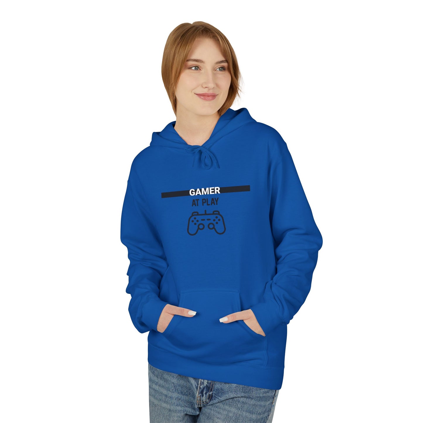 Gamer At Play Hoodie - Unisex Midweight Softstyle Fleece